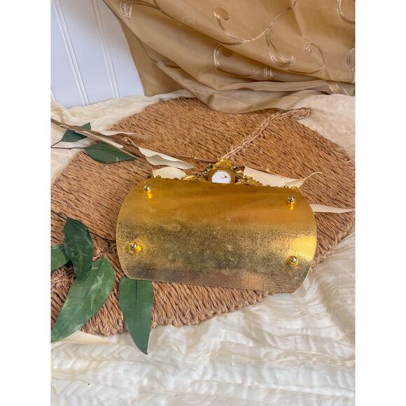 Ornate Vanity Tray with Porcelain Scene Vintage - Picture 5 of 5